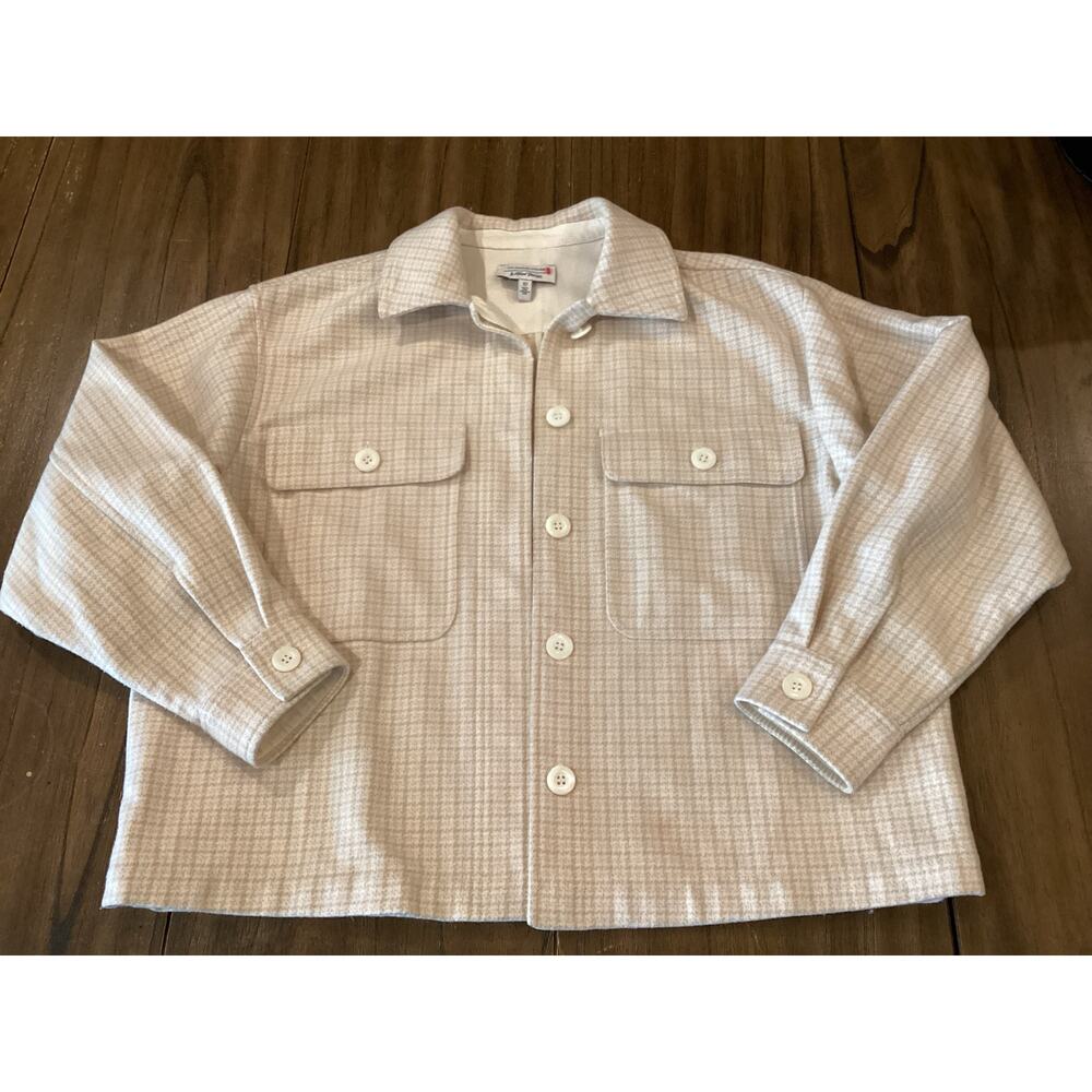 & OTHER STORIES Oversized Wool Blend plaid Workwear Shirt shacket small